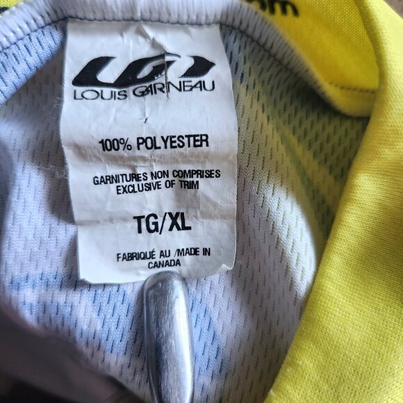 Louis Garneau Cycling Jersey Mens XL Short Sleeve 1/2 Zip Lumina Blue Yellow - Picture 3 of 9